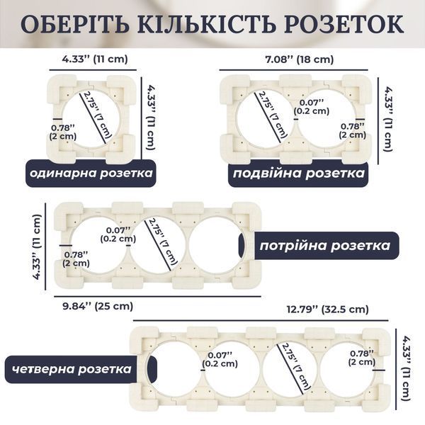 Прихована рамка для вимикачів та розеток E40009 фото